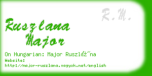 ruszlana major business card